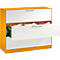 Armario para archivadores colgantes ASISTO C 3000, 3 cajones, 3 carriles, An 1200 mm, naranja/blanco