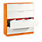 Armario para archivadores colgantes ASISTO C 3000, 4 cajones, 3 carriles, An 1200 mm, naranja/blanco