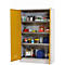 Armario para productos químicos asecos CF-CLASSIC, puertas con bisagras, frontal amarillo de seguridad, ancho 1200 x fondo 500 x alto 1950 mm