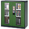 Armario para productos químicos Asecos CS-CLASSIC-G, puerta con bisagras con recorte de cristal, 2 estantes, 1055x520x1105 mm, verde reseda