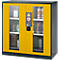 Armario para productos químicos Asecos CS-CLASSIC-G, puerta con bisagras y recorte de cristal, 2 estantes, 1055x520x1105 mm, amarillo de seguridad