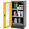 Armario para productos químicos Asecos CS-CLASSIC-G, puerta con bisagras y recorte de cristal, 2 estantes, H 1105 mm, amarillo de seguridad