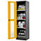 Armario para productos químicos Asecos CS-CLASSIC-G, puerta con bisagras y recorte de cristal, 3 estantes, H 1950 mm, amarillo de seguridad