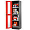 Armario para productos químicos Asecos CS-CLASSIC-G, puerta con bisagras y recorte de cristal, 3 estantes, H 1950 mm, rojo tráfico