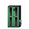 Armario para productos químicos asecos CS-CLASSIC-G, puertas batientes con recorte de cristal, frente reseda verde, ancho 1055 x fondo 520 x alto 1950 mm