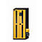 Armario para productos químicos asecos CS-CLASSIC-G, puertas batientes con recorte de cristal, frontal amarillo de seguridad, ancho 810 x fondo 520 x alto 1950 mm