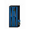 Armario para productos químicos asecos CS-CLASSIC-G, puertas batientes con recorte de cristal, frontal azul genciana, ancho 810 x fondo 520 x alto 1950 mm