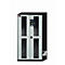 Armario para productos químicos asecos CS-CLASSIC-GF, puertas batientes con recorte de cristal, frontal gris claro, ancho 1055 x fondo 520 x alto 1950 mm