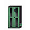Armario para productos químicos asecos CS-CLASSIC-GF, puertas batientes con recorte de cristal, frontal reseda verde, ancho 1055 x fondo 520 x alto 1950 mm