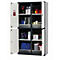 Armario para productos químicos asecos CS-CLASSIC-MultiRisk, puertas batientes, frontal blanco puro, ancho 1055 x fondo 520 x alto 1950 mm
