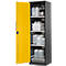 Armario para productos químicos Asecos CS-CLASSIC, puerta con bisagras, 3 estantes, 545x520x1950 mm, amarillo de seguridad