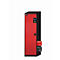 Armario para productos químicos asecos CS-CLASSIC, puerta con bisagras, tope a la izquierda, frontal rojo tráfico, ancho 545 x fondo 520 x alto 1950 mm