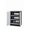 Armario para productos químicos asecos CS-CLASSIC, puertas batientes, frontal gris claro, ancho 810 x fondo 520 x alto 1105 mm