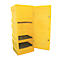 Armario para productos químicos PSC2 para recipientes pequeños, rejillas con 3 compartimentos, cubeta colectora 70 l, con cerradura, PE, amarillo