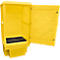 Armario para productos químicos PSC3 para almacenamiento de bidones 200 l, rejilla de 1 estante, bandeja colectora 225 l, con cerradura, PE, amarillo