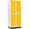 Armario para ropa Schäfer Shop Select, 2 x 2 compartimentos, 400 mm, con base, cerradura de pestillo giratorio, puerta de color amarillo coloreado