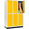 Armario para ropa Schäfer Shop Select, con 3 x 2 compartimentos, 400 mm, con base, cerradura de pestillo giratorio, puerta de color amarillo coloreado