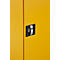Armario para sustancias peligrosas Schäfer Shop Pure, puertas batientes con cerradura de cilindro, frente amarillo dorado, ancho 1200 x fondo 500 x alto 1950 mm, 4 bandejas de goteo de 23 l