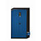 Armario químico asecos CS-CLASSIC-F, puertas batientes, frontal azul genciana, ancho 1055 x fondo 520 x alto 1950 mm