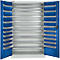 Armario Shop Select de Schäfer, 10 estantes, sin herrajes, ancho 1200 x fondo 500 x alto 1935 mm, acero, gris claro/azul marino