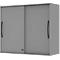 Armario superpuesto de puertas correderas BARI, 4 estantes, cerradura, tabique central, An 1200 x P 430 x Al 1057 mm, antracita/gris medio