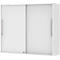 Armario superpuesto de puertas correderas BARI, 4 estantes, cerradura, tabique central, An 1200 x P 430 x Al 1057 mm, blanco