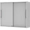 Armario superpuesto de puertas correderas BARI, 4 estantes, cerradura, tabique central, An 1200 x P 430 x Al 1057 mm, gris claro