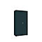 Armoire, 5 OH, 4 étagères, séparation centrale et tringle à vêtements, verrouillable, sans façade acoustique, L 800 x P 450 x H 1930 mm, aggloméré, graphite
