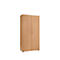 Armoire, 5 OH, 4 étagères, séparation centrale et tringle à vêtements, verrouillable, sans façade acoustique, L 800 x P 450 x H 1930 mm, panneau de particules, hêtre
