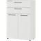 Armoire à 2 portes battantes et 2 tiroirs Agenda, 3 HC, L 800 x P 400 x H 1200 mm, gris clair