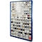 Armoire à bacs de stockage, volume 635 l, 154 bacs de stockage amovibles avec poignée encastrée, L 1270 x P 250 x H 2000 mm, g.bleu/transparent