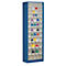 Armoire à bacs, volume 333 l, 61 bacs rabattables amovibles avec poignée encastrée, L 665 x P 250 x H 2000 mm, bleu gentiane/transparent