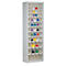 Armoire à bacs, volume 333 l, 61 bacs rabattables amovibles avec poignée encastrée, L 665 x P 250 x H 2000 mm, gris clair/transparent