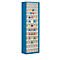 Armoire à bacs, volume 333 l, 69 bacs rabattables amovibles avec poignée encastrée, L 665 x P 250 x H 2000 mm, bleu gentiane/transparent