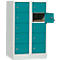 Armoire à casier verrouillable, tôle d'acier, Charnière de porte côté droit, serrure à cylindre, 10 casiers, l. 600 x H 965 mm, gris cl. RAL 7035/turquoise RAL 5021