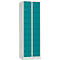 Armoire à casier verrouillable, tôle d'acier, Charnière de porte côté droit, serrure à cylindre, 20 casiers, l. 600 x H 1800 mm, gris cl. RAL 7035/turquoise RAL 5021