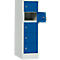 Armoire à casier verrouillable, tôle d'acier, Charnière de porte côté droit, serrure à cylindre, 5 compartiments, l. 300 x H 965 mm, gris cl. RAL 7035/bleu gent. RAL 5010