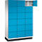 Casier bleu avec porte ouverte.