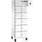 Armoire blanche à dix portes, une porte ouverte. Cadres noirs et pieds noirs.