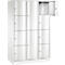Armoire à casiers combinés Resisto de C+P, 3 compartiments, 10 casiers, L 1148 x P 540 x H 1950 mm, blanc trafic