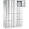 Armoire à casiers combinés Resisto de C+P, 3 compartiments, 10 casiers, L 1148 x P 540 x H 1950 mm, gris clair