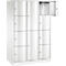 Armoire à casiers combinés Resisto de C+P, 3 compartiments, 10 casiers, L 1148 x P 640 x H 1950 mm, blanc trafic