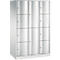 Armoire à casiers combinés Resisto de C+P, 3 compartiments, 10 casiers, L 1148 x P 640 x H 1950 mm, gris clair/bleu clair
