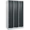 Armoire à casiers combinés Resisto de C+P, 3 compartiments, 10 casiers, L 1148 x P 640 x H 1950 mm, gris clair/gris anthracite