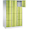 Armoire à casiers combinés Resisto de C+P, 3 compartiments, 10 casiers, L 1148 x P 640 x H 1950 mm, gris clair