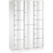 Armoire à casiers combinés Resisto de C+P, 3 compartiments, 12 casiers, L 1148 x P 540 x H 1950 mm, blanc trafic