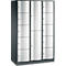 Armoire à casiers combinés Resisto de C+P, 3 compartiments, 12 casiers, L 1148 x P 540 x H 1950 mm, gris anthracite/gris clair