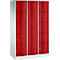 Armoire à casiers combinés Resisto de C+P, 3 compartiments, 12 casiers, L 1148 x P 540 x H 1950 mm, gris clair/bleu gentiane