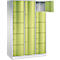 Armoire à casiers combinés Resisto de C+P, 3 compartiments, 12 casiers, L 1148 x P 540 x H 1950 mm, gris clair