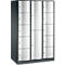 Armoire à casiers combinés Resisto de C+P, 3 compartiments, 12 casiers, L 1148 x P 640 x H 1950 mm, gris anthracite/gris clair